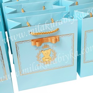 Ayıcıklı İsimli Karton Hediye Çantası